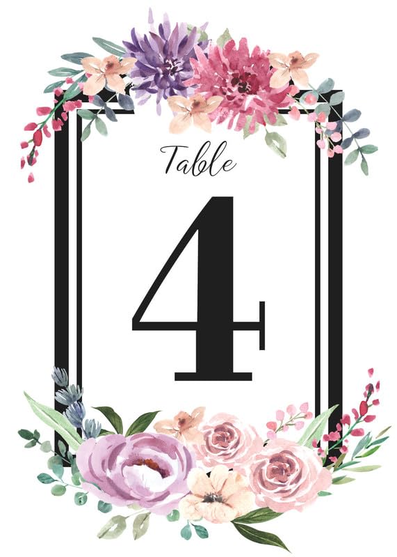 Fashnkart Flower Frame 31 Pieces Wedding Table Numbers Cards 1-30 Double Sided with Head Table 4x6 inch Table Numbers for Wedding Reception/Party/Event