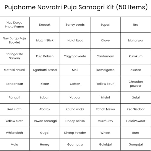Image of Navratri Puja Samagri Kit /Navdurga Puja Kit for Durga Pujan | Navratri Poojan Kit | Ghat sthapna Poojan Kit| Maa Laxmi-Ambe-Durga(50 Items)