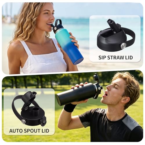 Image of Insulated Water Bottle 40 oz - Keep Cold 48h & Hot 24h Vacuum Large Metal Insulated Tumbler Fits in The Car, Bike, Treadmill, Stroller, Golf Cart Cup Holder, Travel Coffee Mug