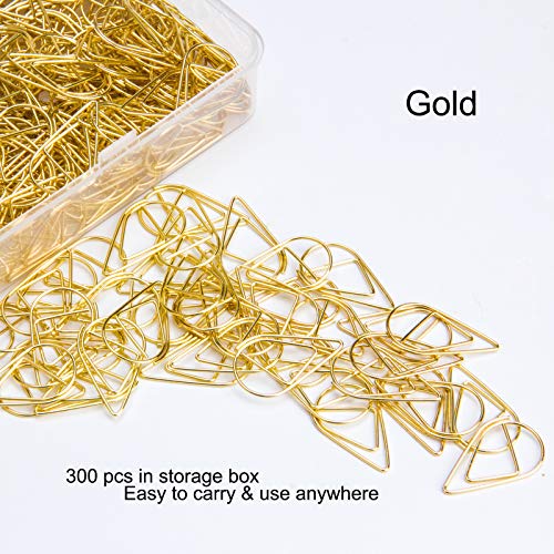 300 Pieces Gold Cute Paper Clips Stainless Steel Drop-Shaped Paper Clips For School Office Supplies Baby Shower Crafts Scrapbooking Bookmarks Kids Women Planners By Vencink #TOP2