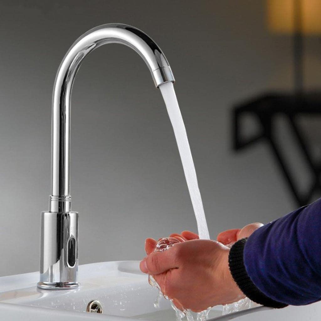 Grifo Automático Infrarrojo para Lavabo Control Por Inducción con Diseño de Agujero Único Y Tubo G1/2 Adecuado para Baño Hotel Uso 33cm
