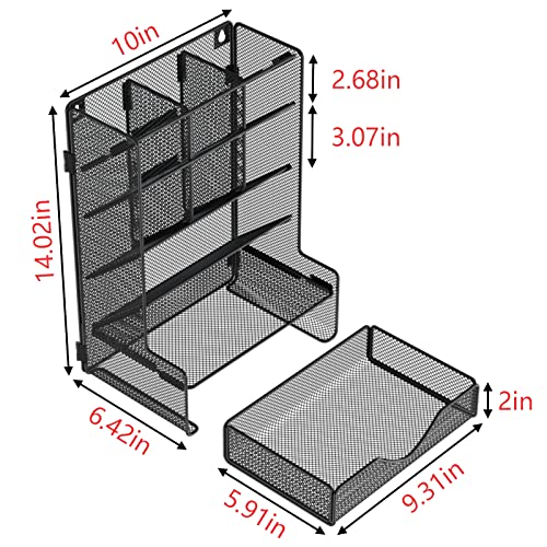 Bohdk Pen Organizer For Desk, Multi-Functional Desk Organizer, Wall Mount Pen Holder With Drawer For School, Office, Home, Art Supplies, Black #TOP5