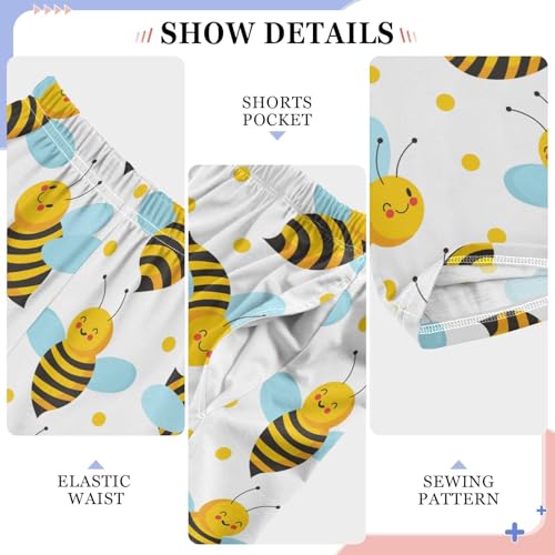 ZZXXB Lovely Bee Boys Long Pants Soft Trousers Elastic Waist Kids Lounge Bottoms with Pockets S-XL4