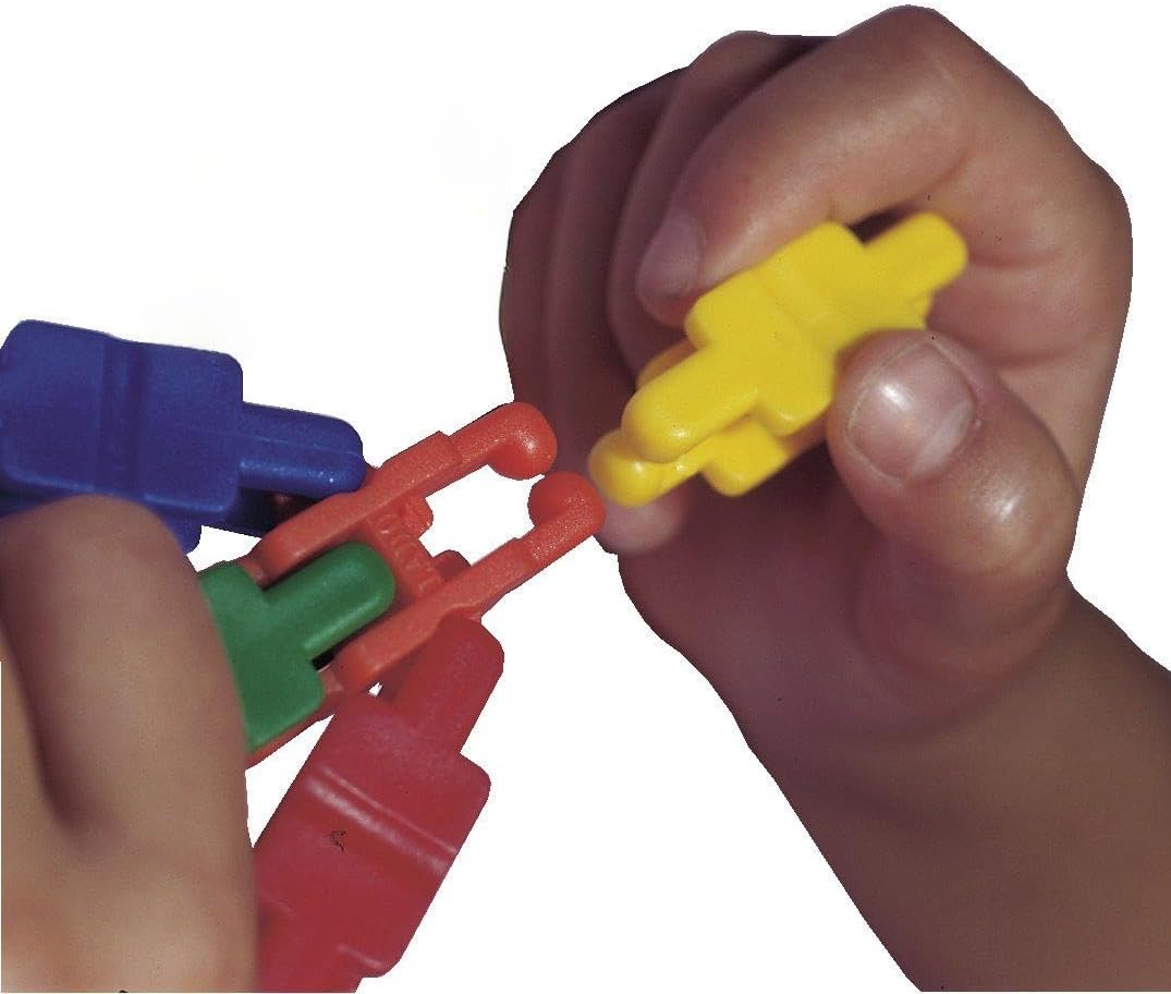 LADO Sprocket Chains, 80 Piece Construction Set, Manual Dexterity Development and Digital Tweezer, Ideal for Writing, Multi-Colour