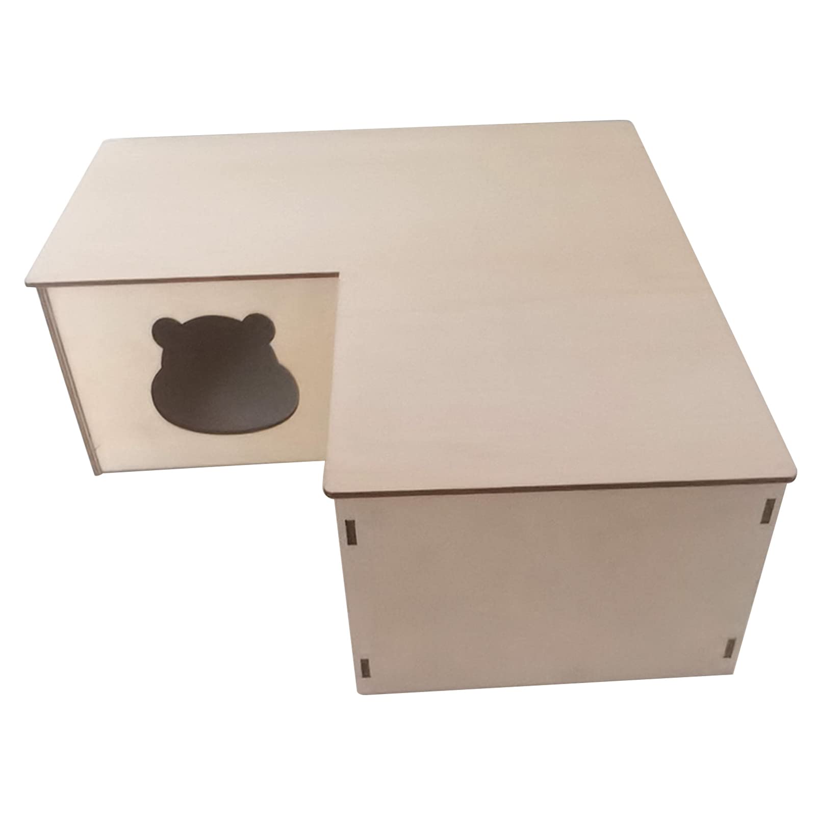 NEWFT Hamster Wooden House Natural Wood Small Animal Cage for Play Chew Toy for Small Mouse Gerbil Hedg
