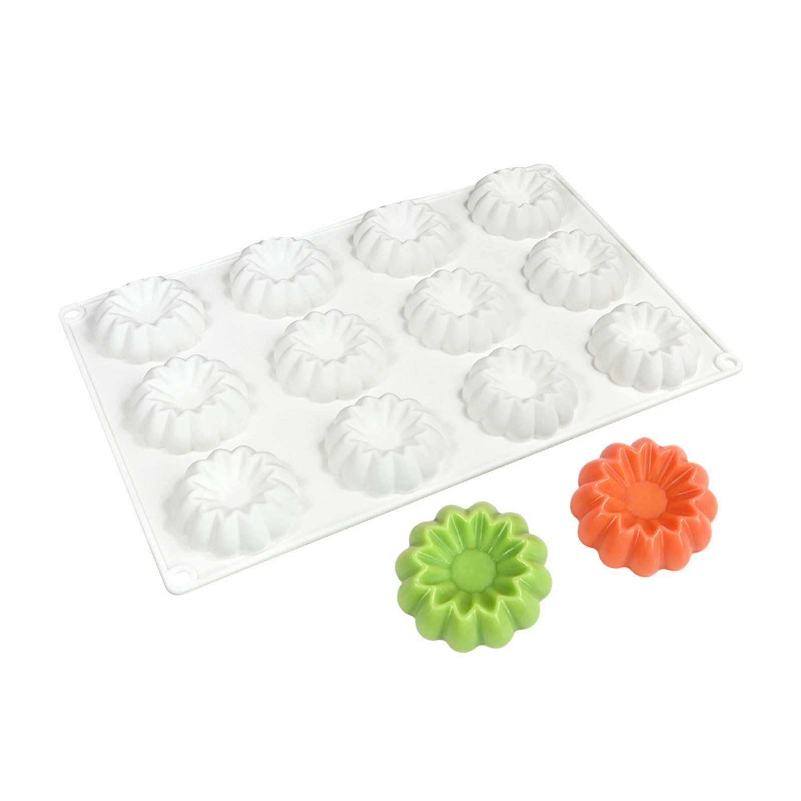 carotoe Wax Melt Mold 12 Cavity Silicone Tray with Chrysanthemum Shape for Decorative Craft Molding, Chocolate Making, and Candy Shaping At Home