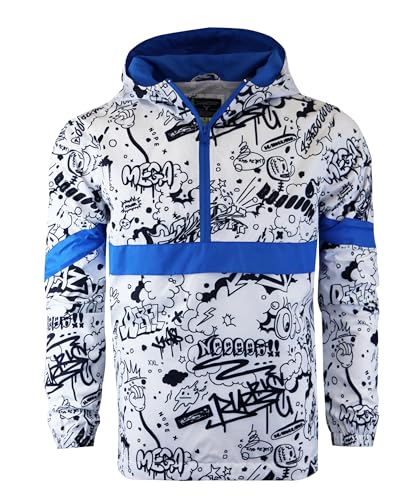 Image of Screenshotbrand Lightweight Hooded Water Resistant Windbreaker - Zip-up Fashion Map Print Rain Jacket