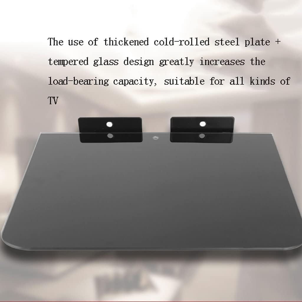 Cable Box Tempered Glass Shelf, Floating Wall Mount Shelf, Wall Mount Shelves, Single Floating DVD DVR Shelf (Color : A)