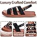 Women's Fashion Sandals - Comfortable Flat Summer Sandal Shoes with Cushioned Footbed, Adjustable Straps, Non-Slip Sole, Elegant Buckle Design, Perfect for Casual, Travel, and Beachwear Buckle Size 9 - Black