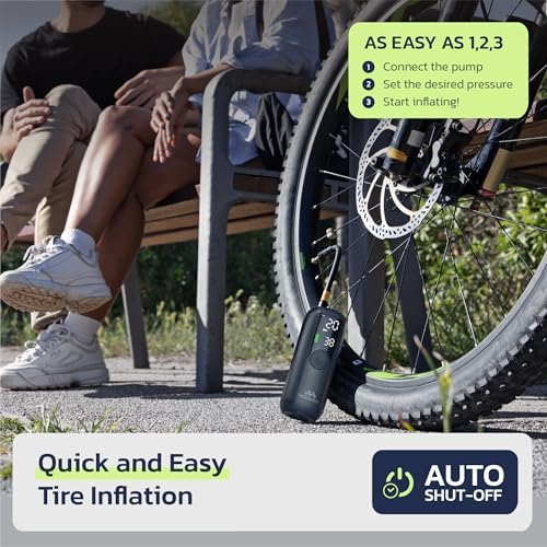 Woowind Portable Tire Inflator for Car, Bike Pump, Portable Air Compressor, 1 Minute Inflation, 150PSI Air Pump for Car Tires, Bikes, Motorcycles, Balls - with Digital Pressure Gauge