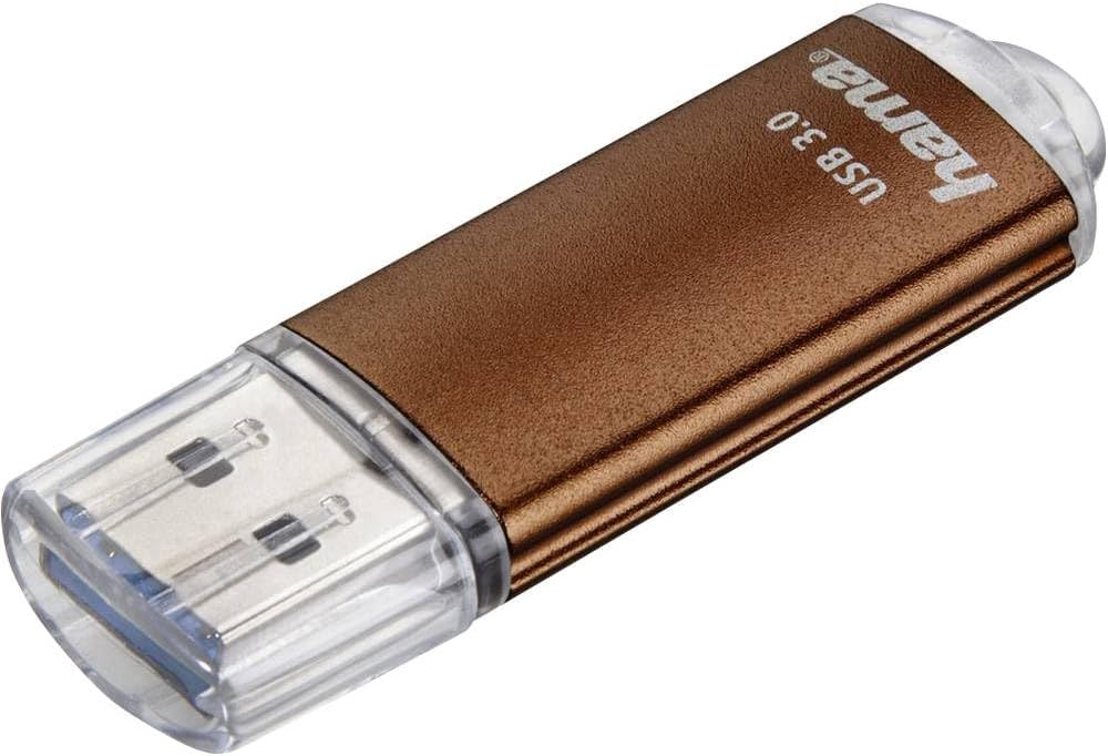 Hama 128 GB USB 3.0 Data Stick 90 MB/s Data Transfer USB Stick with Eyelet for Attaching to Key Ring Memory Stick Memory Stick with Locking Cap e.g. for Windows/MacBook Bronze