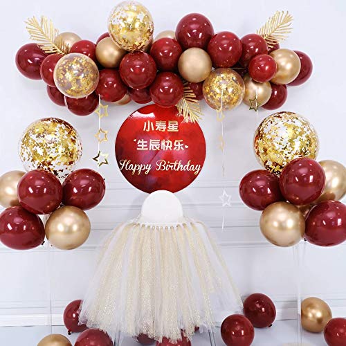 Image of 50pcs 12 inch Party Decoration Matte Latex Balloon for Birthday Wedding Anniversary Christmas Festival (Burgundy)