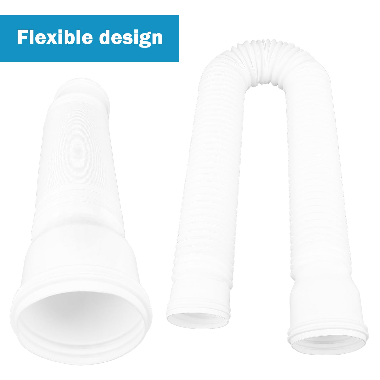 Canales del Techo, Pipa Descendente, Extensión de las Canaletas 150 cm Bajada de la Tubería de la Expansión de la lluvia Flexible, Extensión del Césped Downrop (Blanco 2)
