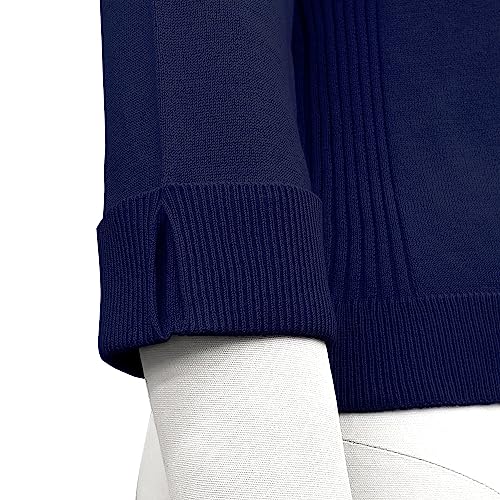 Image of YEMAK Women's Crop Cardigan Sweater - 3 /4 Sleeve Open Front Classic Basic Knit Bolero Cropped Soft Lightweight Knitted Top