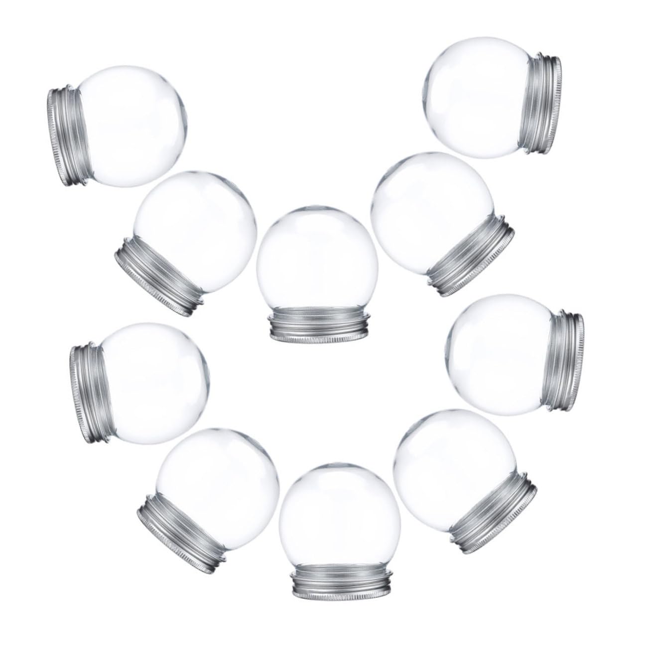 10 Piezas Unidades Kit DIY Bola de Transparente con Tapa Roscada para Decoración Navideña Bote para Reutilizable para Manualidades y Fiestas