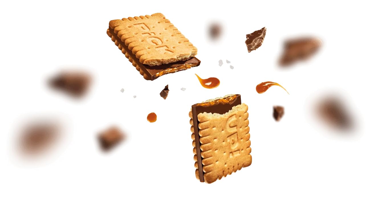 Italian Gourmet Pick Up Salted Caramel biscotti 20 x 128g, Schoko-Keksbar | Dolce con ripieno cremoso, Milchschokolade mit Salzkaramellnote für die, Gesamtnettogewicht 2,56 kg + Kostenlos Polpa 400g