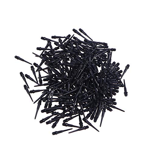 VOSAREA 500 stücke Kunststoff Darts Weiche Spitze für Elektronische Darts 2BA Gewinde Dart Zubehör (Schwarz) Cover