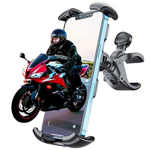 Bike Phone Mount, Bicycle Motorcycle Phone Handlebar Clamp Arm, Anti-Shake And 360° Rotation Bike Accessories, Riding Phone Holder For Iphone13/12/11/Pro/Pro Max/Xr/Xs, Galaxy S21/S20, Note 20/10&More #TOP5