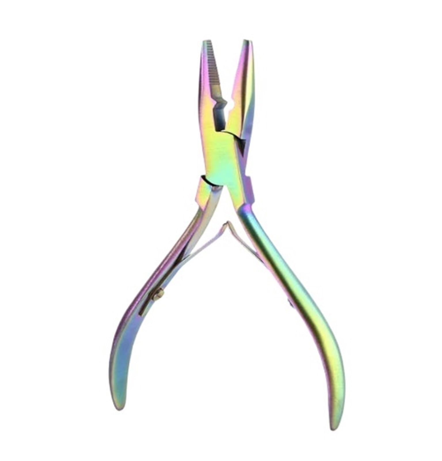 Lizhayg Tinted Titanium Hair Extension Pliers Professional Hair Extension Plier Weft Application Pliers Micro Link Beads Closer Plier(Tinted Titanium)