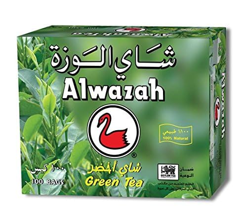 Alwazah Té verde, caja de 100 bolsas, 7.05 oz