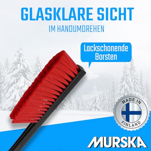[ 2 Stück ] - Schneebesen Auto Besen Auto Schnee Besen Winter Murska - Schneebesen Auto lackschonend - Schneebürste Auto Schneefeger Auto Feger Bürste aus Finnland (2x L&P A059 Schwarz Rot)