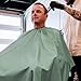 Barber Strong The Barber Cape Haircut Cover for Men, Hair Repelling and Static-Reducing Material, Flexible Elastic Neckband, Water Resistant Fabric, Oversized for Complete Coverage - Green Shield