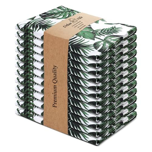 Urban Villa Cloth Napkins Set of 12 20x20 Inches 100% Cotton Napkins Cloth Washable Soft Durable Reusable Absorbent Table Dinner Napkins Cloth for Hotel Lunch Restaurant Weddings Parties - Tropical