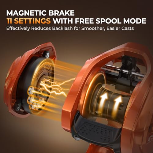 Image of KastKing Lethal Blaze Baitcasting Fishing Reel, 7.3:1 High-Speed Gear Ratio, Low-Profile Baitcaster, Lightweight Glass Fiber-Infused Nylon Frame, Freshwater & Inshore Bass Fishing Reel