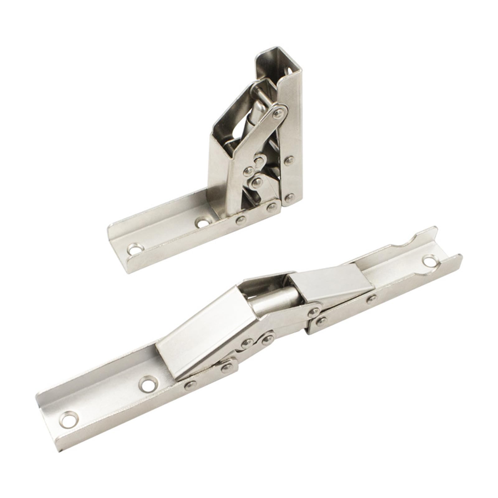 2Pcs 90 Degree Folding Door/Shelf Hinge Table Legs Shelf Bracket Flat Spring Hinge Table Leg Brackets Hardware Cabinet Door Hinges