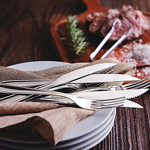 Faqueiro Aço Inox com Faca para Churrasco 91 Peças Tramontina Laguna Prata