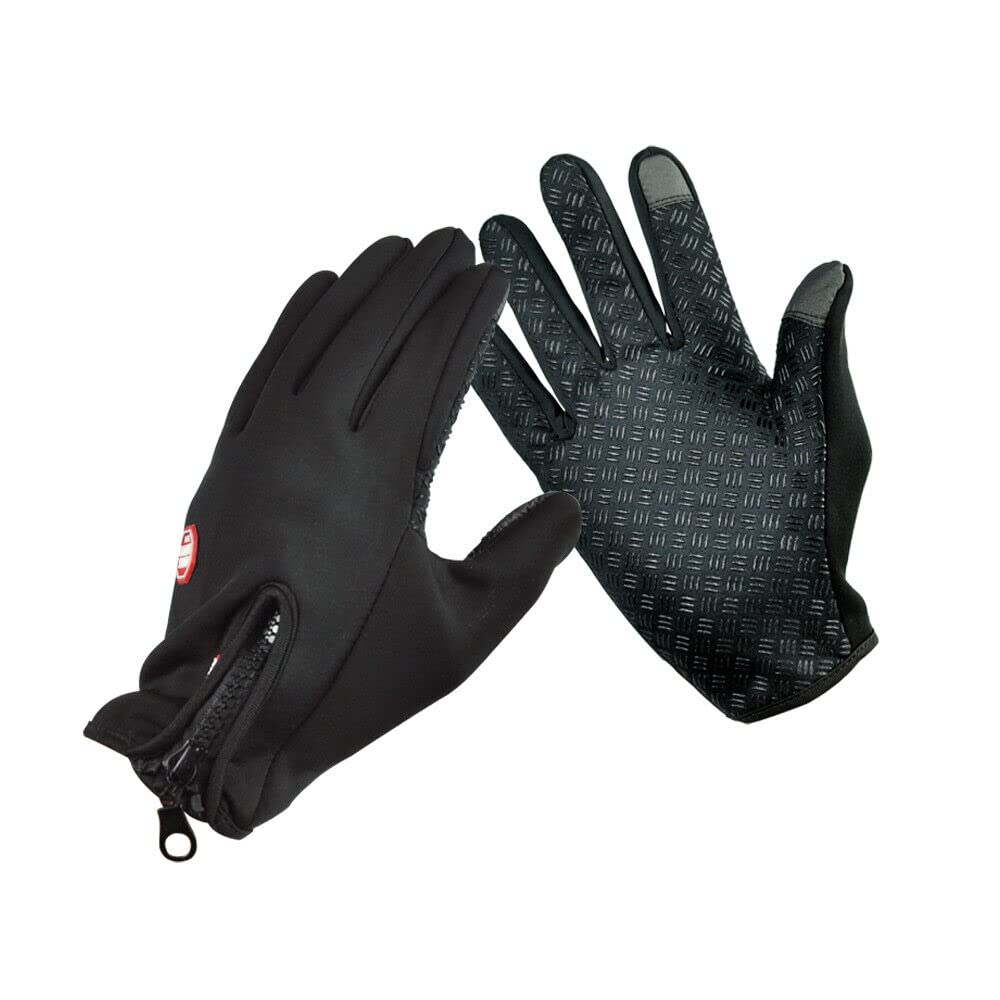 Winter Warm Windproof Anti-slip Thermal Touch Screen Gloves With Zipper