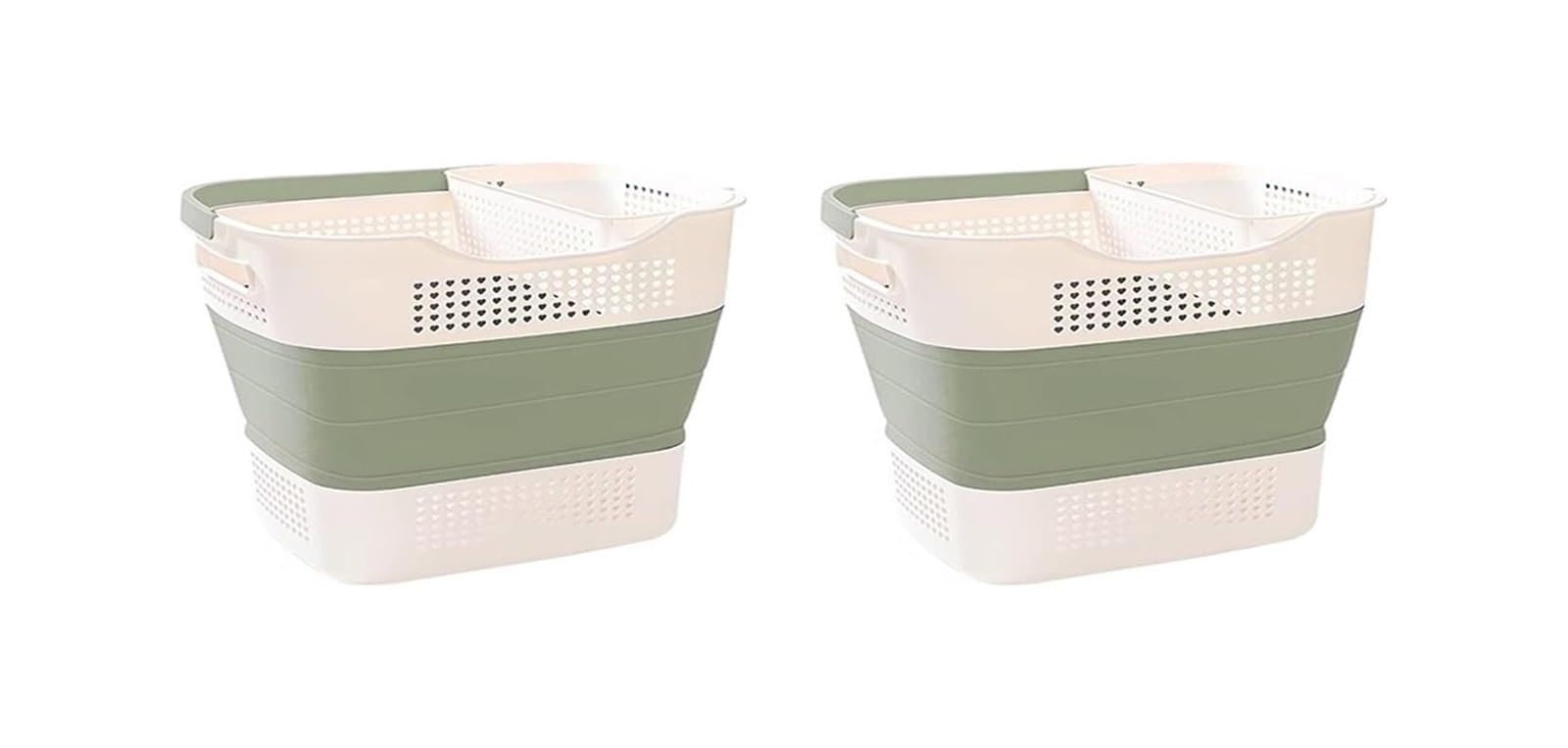Folding dirty laundry basket, Collapsible Laundry Baskets With Underwear Basket Multicolor 2 Pack(Green)
