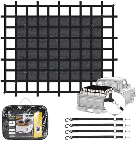 6.75'×8'Cargo Net with Mesh,Basic Waterproof,Breathable,UV Protec...