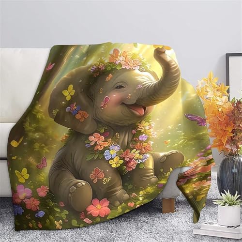Couverture éléphant 3D haut de gamme en microfibre douce et épaisse - 7