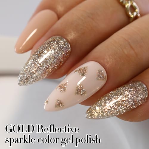Esmalte de uñas de gel con purpurina Double Rhythm magnético de 15 ml para manicura 2