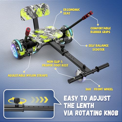 Image of SISIGAD Scooters for Kids Ages 7-12, with Built-in Bluetooth Speaker and 6.5 inch Colorful Lights Wheels, Safety Certified Self Balancing Scooter