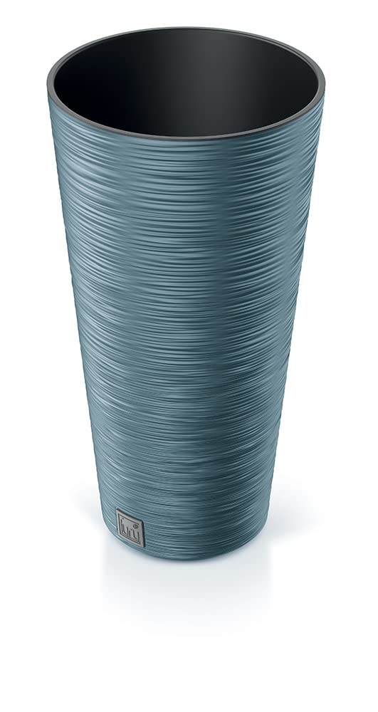 Urbn-Living Blue300mm Furu Tall Round Plant Pot from B&Q