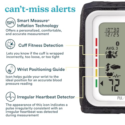Image of Homedics 700 Series Wrist Cuff Blood Pressure Monitor for Home Use, One-Touch Operation, Accurate Results, 2 Users, with Bluetooth Wireless Technology to The Homedics Health App (Smart) (Pack of 6)