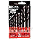 WOLFPACK LINEA PROFESIONAL 9061090 Estuche Brocas Widia Profesional Wolfpack Speed 8 Piezas, Multicolor