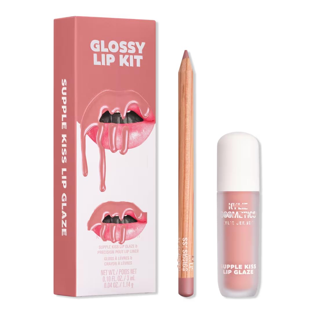 KYLIE Glossy Lip Kit contoured shades + glossy finish | Color Comes Naturally, a Soft Pin…