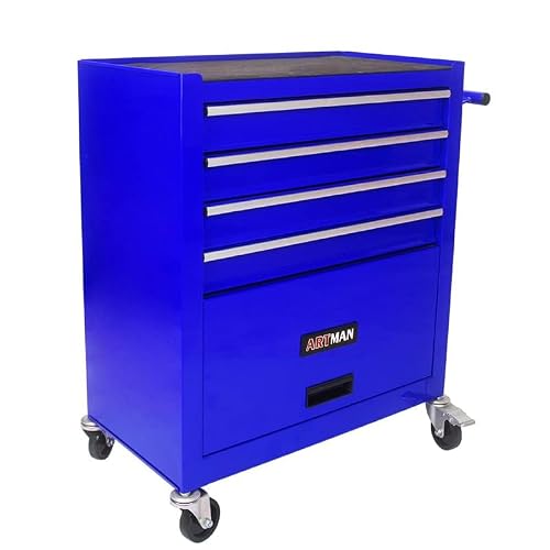nifoti 4 Drawers Tool Cart on Wheels,Rolling Tool Box Tool Storage, Drawers Rolling Tool Box Organizer Tool Case for Garage, Warehouse, Workshop, Repair Shop (4 Drawers(Blue))
