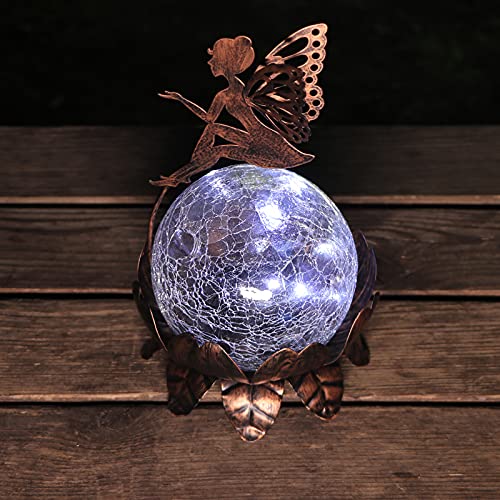 Mumtop HU-XI-201 Solar Lantern Fairy Light, Crackle Glass Solar Lights Outdoor Led Waterproof Tabletop Lamp thumb #5