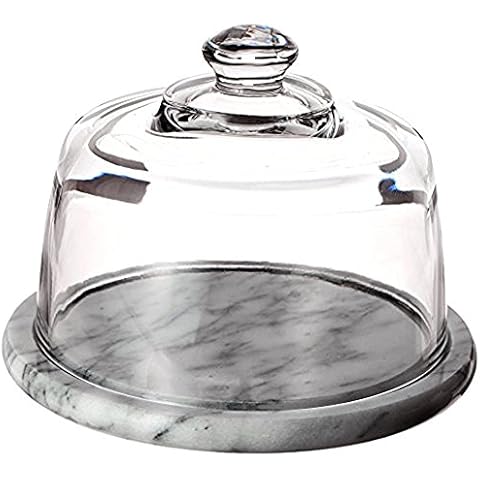 Norpro Glass Cheese Dome Marble Base, Off-white Cover