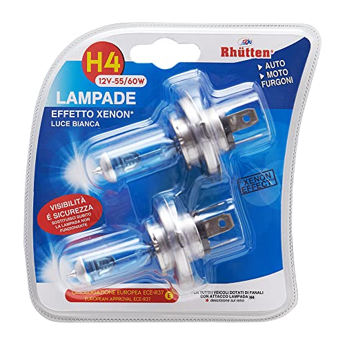 Rhutten Xenon H4 12V 55/60W White Light Bulbs ECE-R37 Approved Car Motorcycle Van 2pcs
