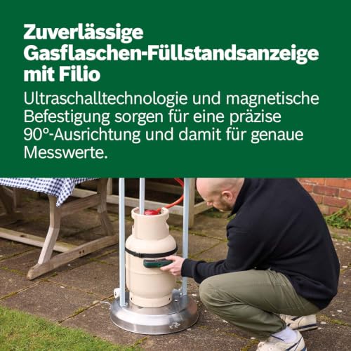 Bosch Filio Gas-Füllstandsprüfer (Ultraschalltechnologie, kompatibel mit 200–350 mm Stahl- und Aluminium-Gasflaschen, LED-Anzeige… – Ansicht 4