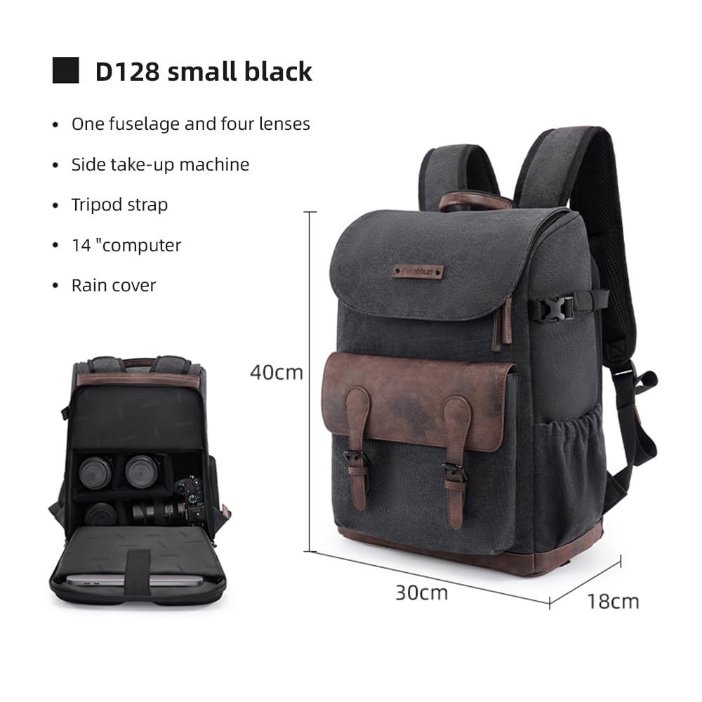 FLEXMAN Plecak Z Kamery, Duża Pojemność Bag Z Kamerą Dslr Bag Bak Z Strytami 14 Calnym Przewód Laptopowy, Uniwersalna Torba Na Fotografię Na Płótnie Pu Dla Fotografów