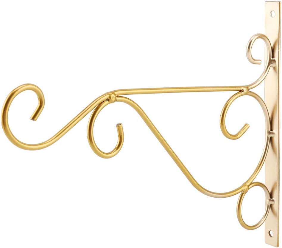 Plant Hanger Hanging Basket Hooks, Metal Plant Wall Hanger Outdoor Indoor Decor for Hanging Bird Feeders, Lanterns, Wind Chimes