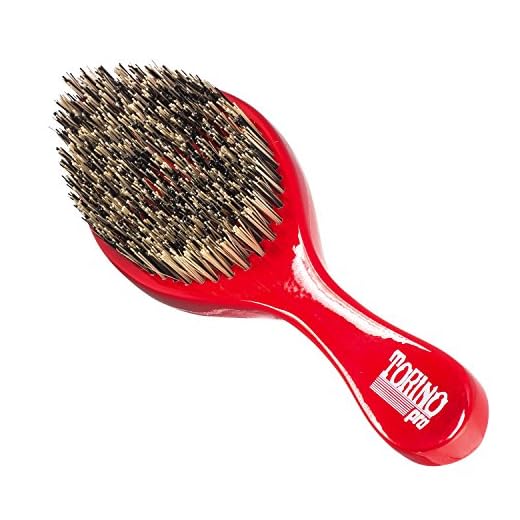 Torino Pro Wave Brush #470 by Brush King - Extra Hard Curve Wave Brush with Reinforced Boar & Nylon Bristles - Great for Wolfing - Curved 360 Waves Brush