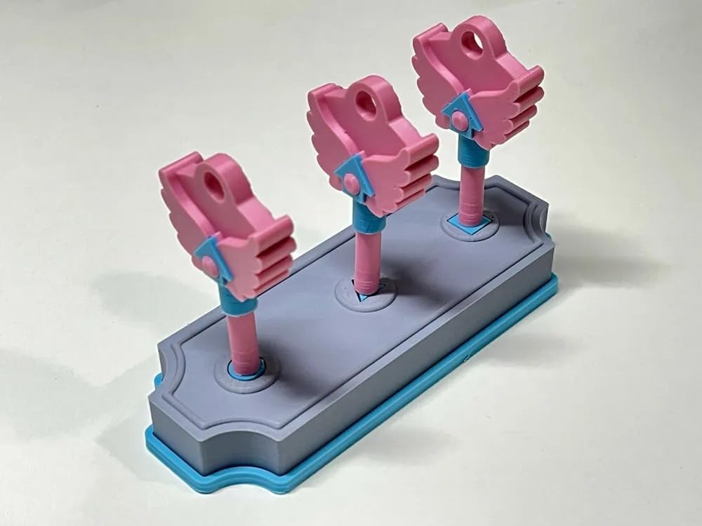 Beoals Children's Key Toy Set, Pink and Blue, 3 Keys with Base Stand 1