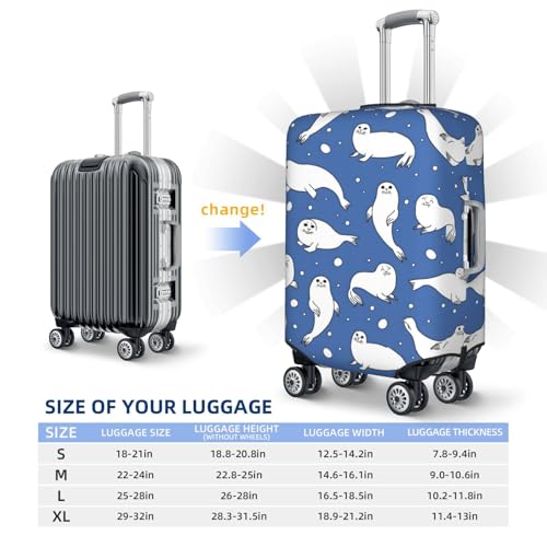 Seals Pattern Luggage Protector, Scratch Travel Suitcase Cover Suitcase Fits 18-32 Inch Luggage2
